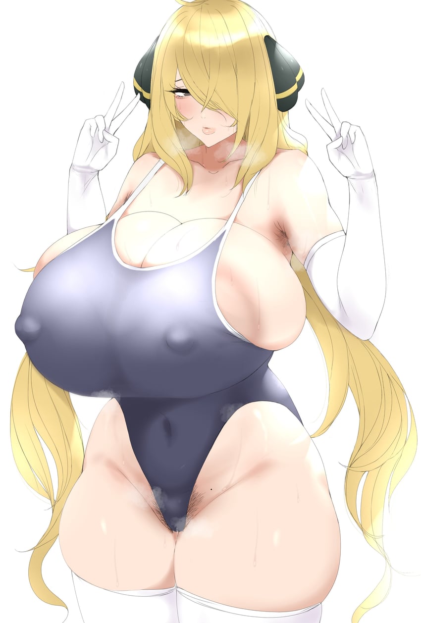 cynthia (pokemon and 1 more) drawn by aizawa_marimo