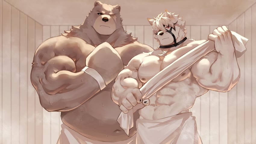von lycaon and ben bigger (zenless zone zero) drawn by guoguo