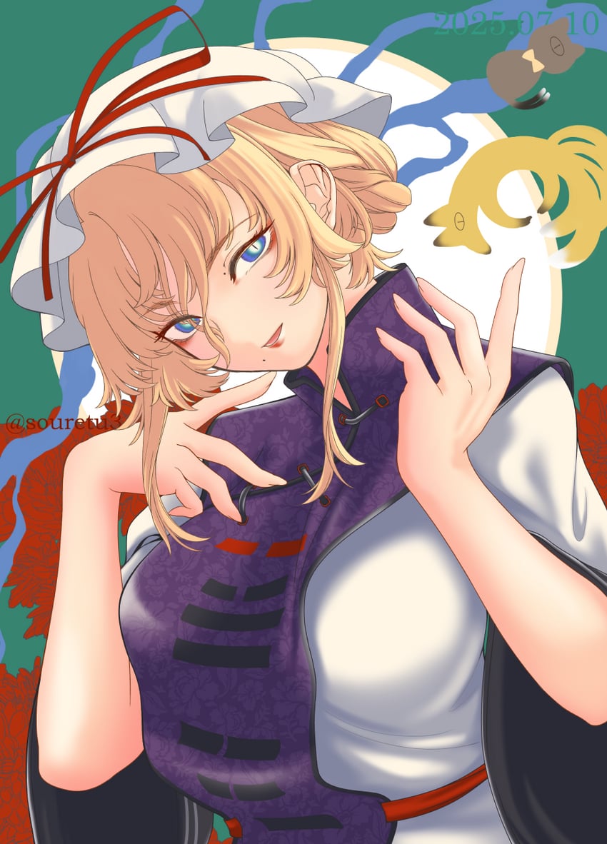 yakumo yukari, yakumo ran, and chen (touhou) drawn by soretsu_nitohei
