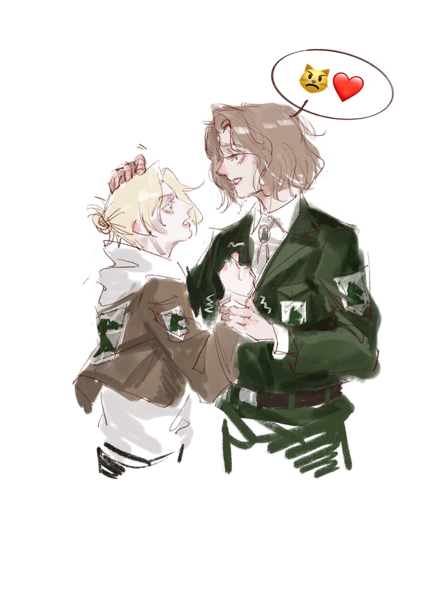 annie leonhart and hitch dreyse (shingeki no kyojin) drawn by yeguangjinyu58312