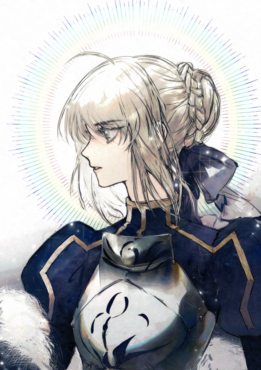 artoria pendragon and saber (fate and 2 more) drawn by f3000_kiara