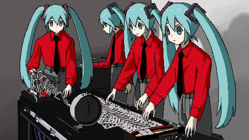 hatsune miku (vocaloid and 2 more) drawn by aiu404l
