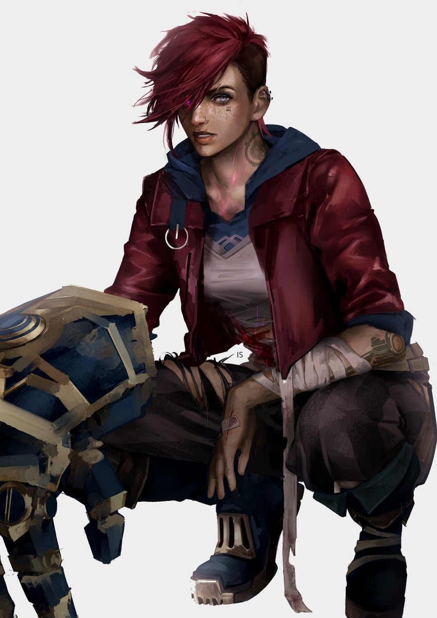 vi and arcane vi (league of legends and 1 more) drawn by is_is_gemini_is