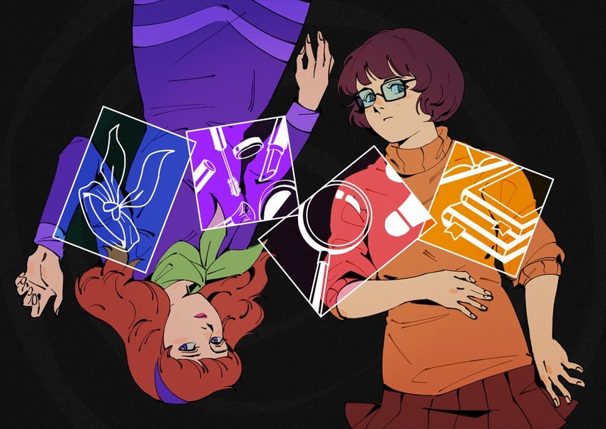 velma dinkley and daphne blake (scooby-doo and 1 more) drawn by officeanomaly