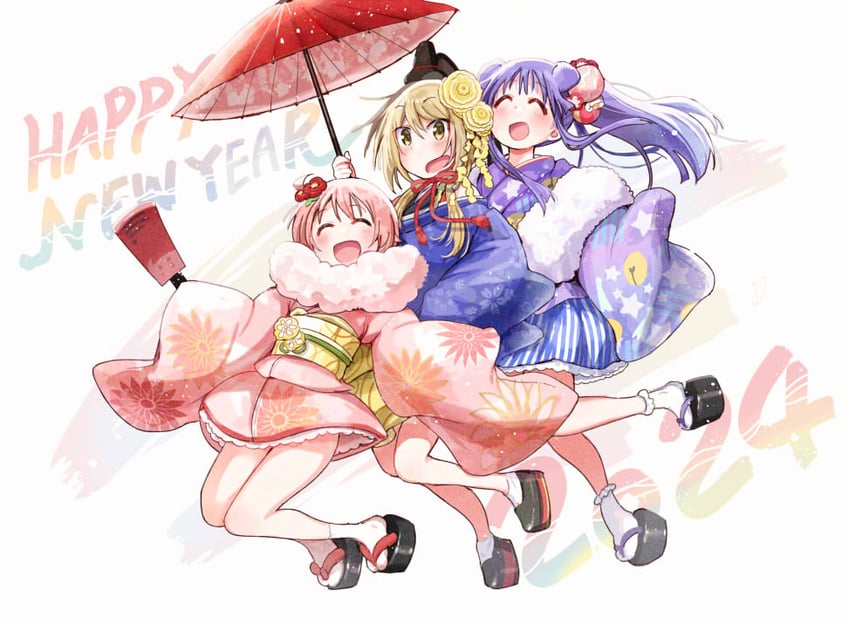 ichii yui, hinata yukari, and nonohara yuzuko (yuyushiki) drawn by tatsunokosso