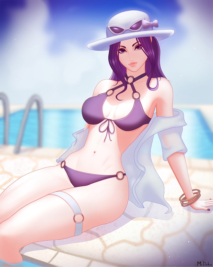 caitlyn and pool party caitlyn (league of legends) drawn by mcdobo