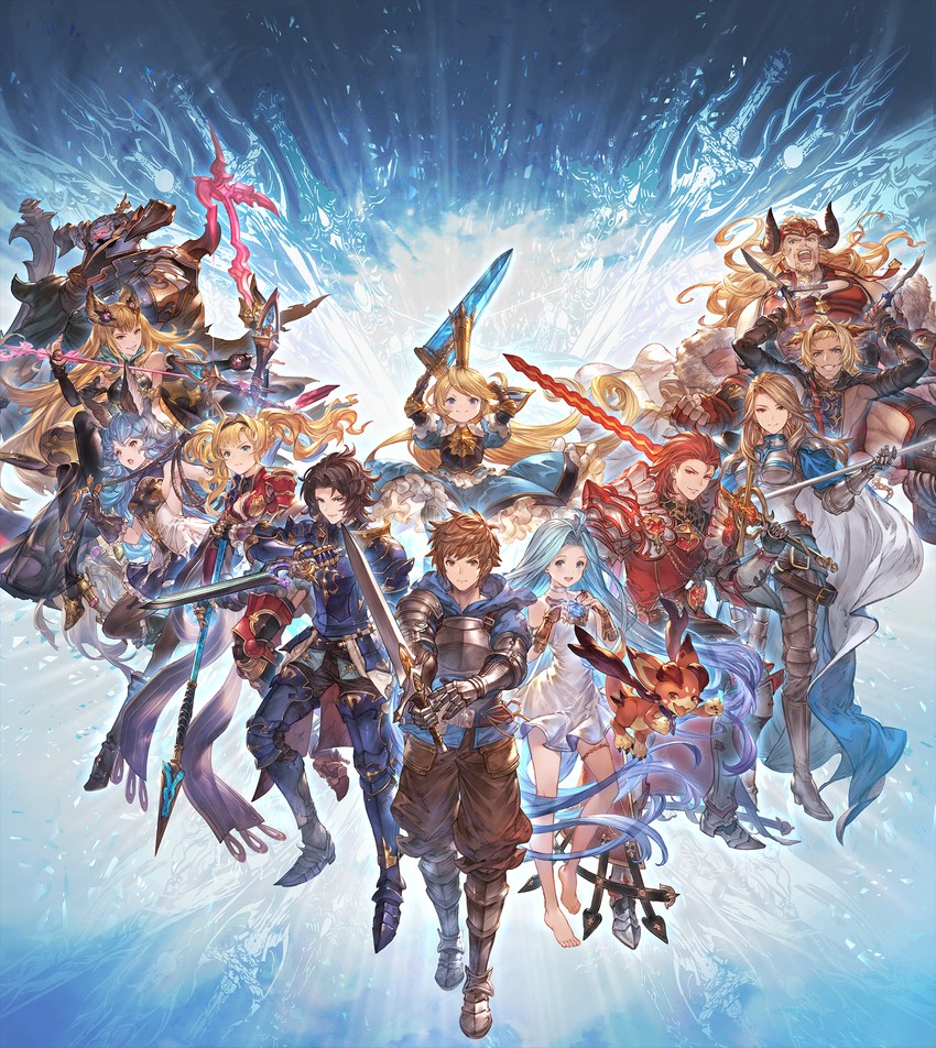 gran, zeta, lyria, ferry, vyrn, and 8 more (granblue fantasy and 1 more) drawn by minaba_hideo