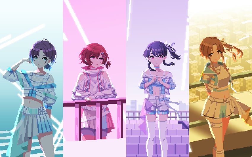 higuchi madoka, asakura toru, fukumaru koito, and ichikawa hinana (idolmaster and 1 more) drawn by jtangc