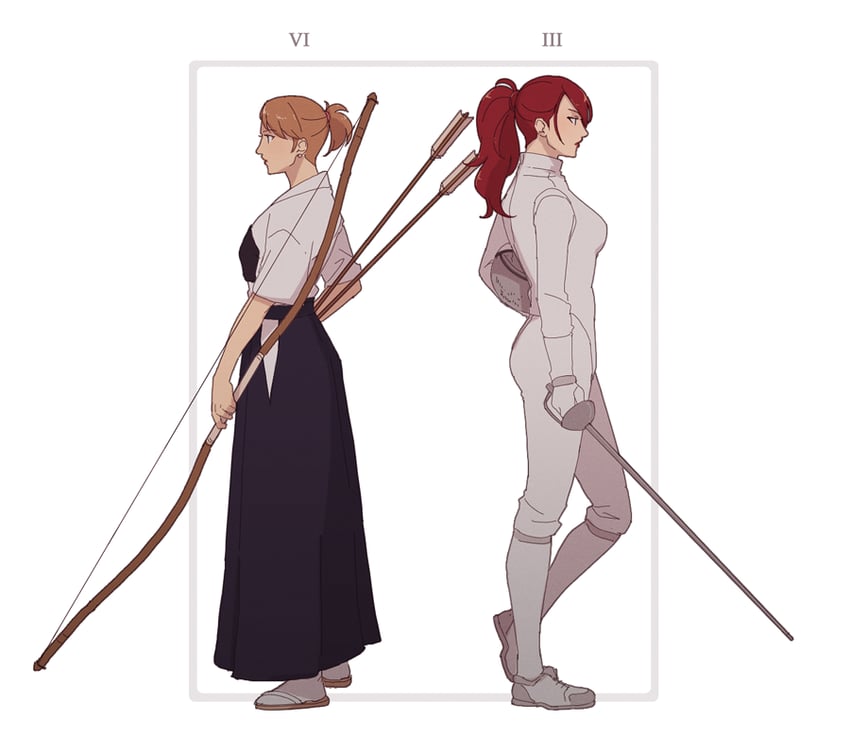takeba yukari and kirijou mitsuru (persona and 1 more) drawn by hanpetos