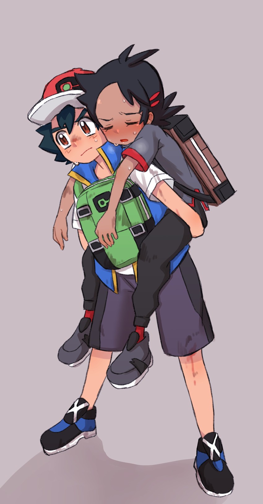 ash ketchum and goh (pokemon and 1 more) drawn by nico_o0
