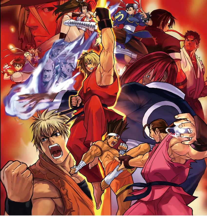 chun-li, shiranui mai, ryu, kasugano sakura, ken masters, and 10 more (street fighter and 6 more) drawn by yamada_takamasa