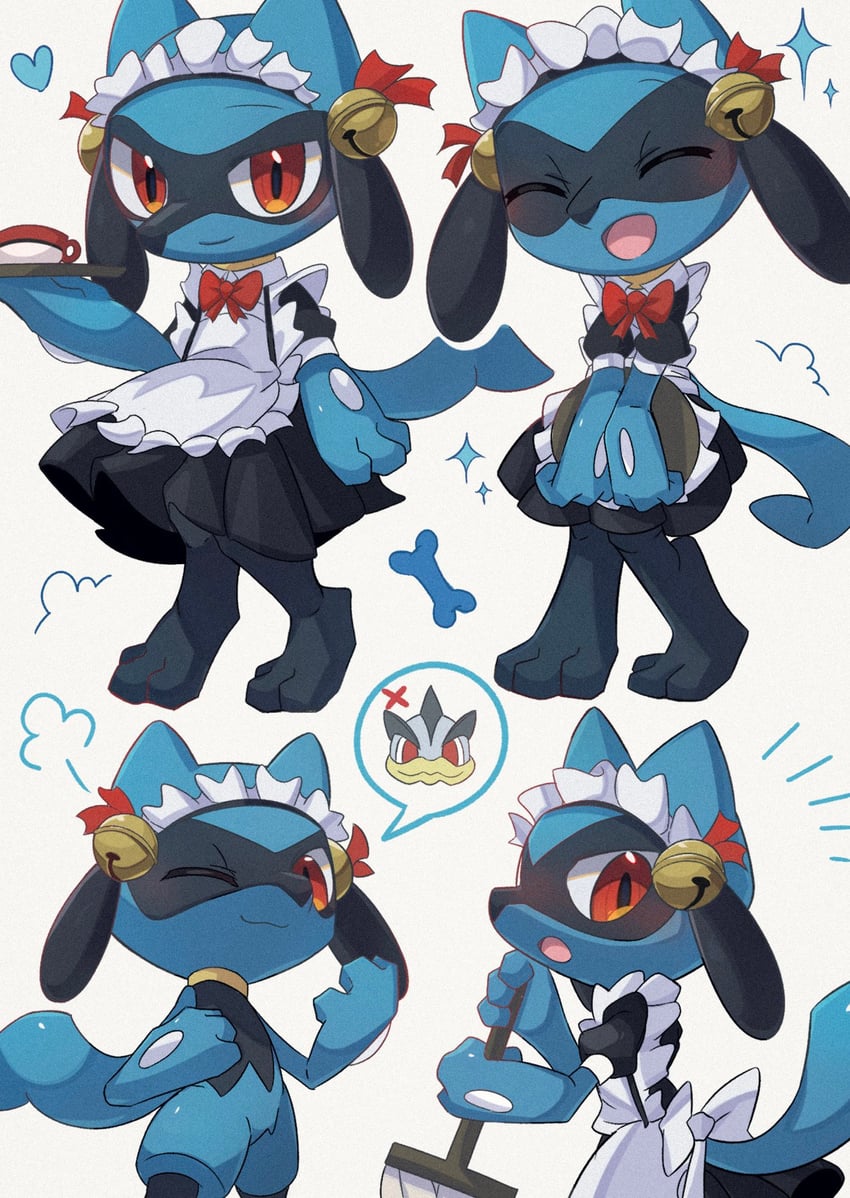 riolu and machamp (pokemon) drawn by nata_de_coco_(pankptomato)