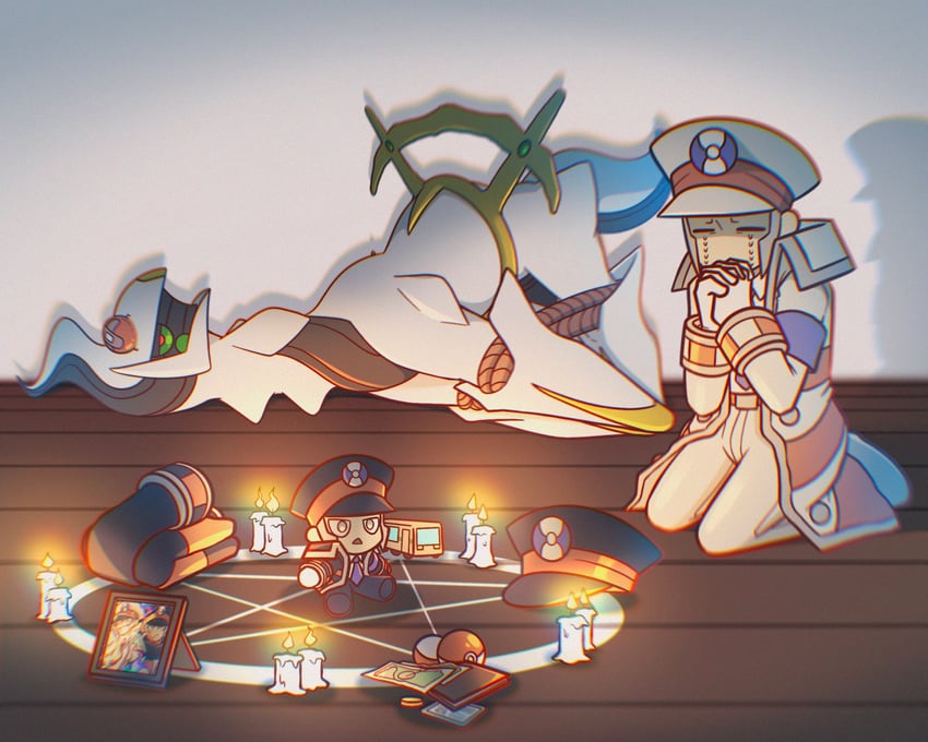 ingo, emmet, and arceus (pokemon and 1 more) drawn by m-hex