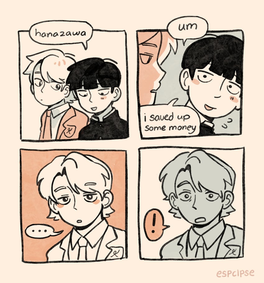 kageyama shigeo and hanazawa teruki (mob psycho 100) drawn by esper-eclipse