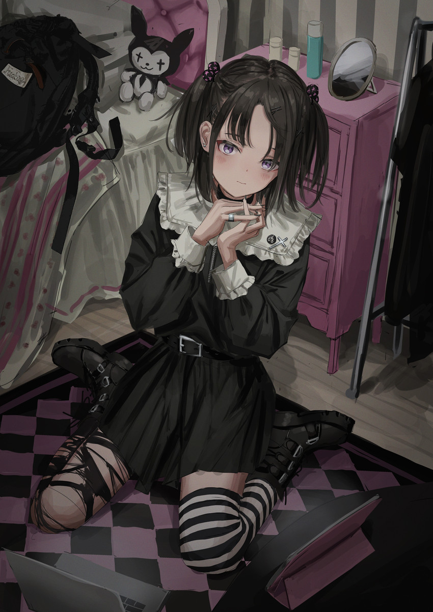 kuromi (original and 2 more) drawn by gishiki_(gshk)