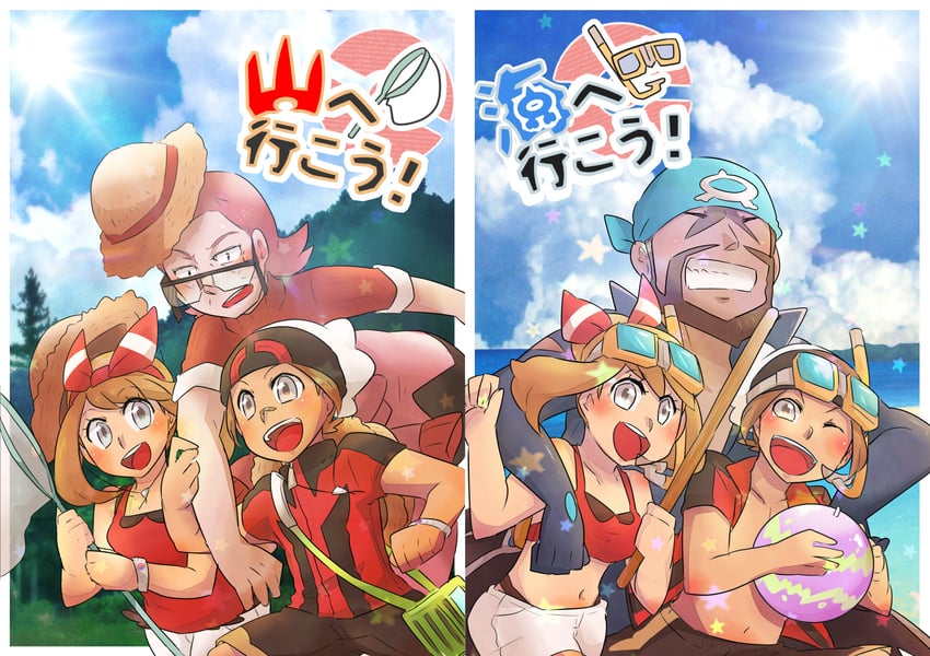 may, brendan, archie, and maxie (pokemon and 1 more) drawn by topophilia