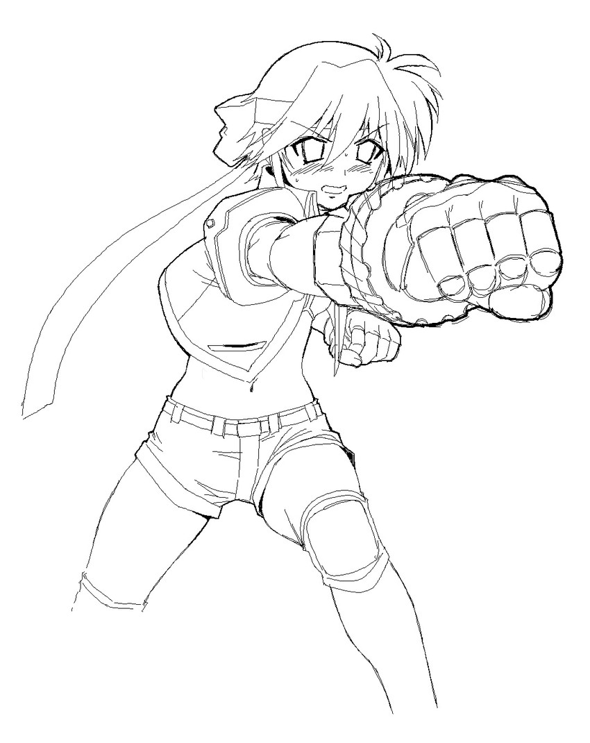 subaru nakajima and revolver knuckle (lyrical nanoha and 1 more) drawn by shichimenchou