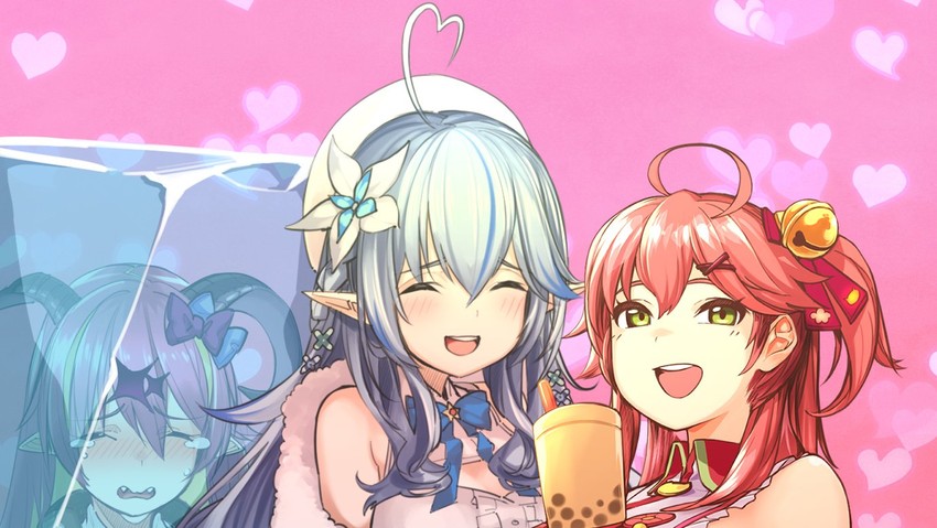 sakura miko, yukihana lamy, and mano aloe (hololive) drawn by tenbin_gashira