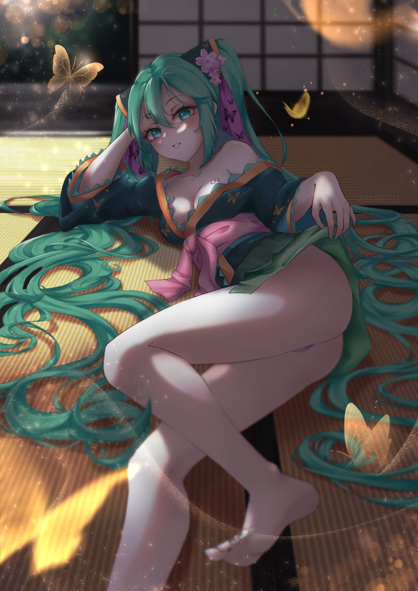 hatsune miku (vocaloid and 1 more) drawn by amarisuu