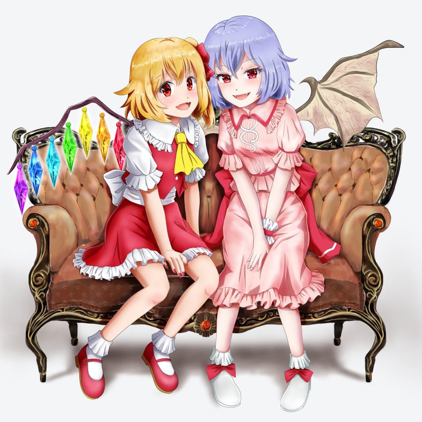 remilia scarlet and flandre scarlet (touhou) drawn by kisaragi_koushi
