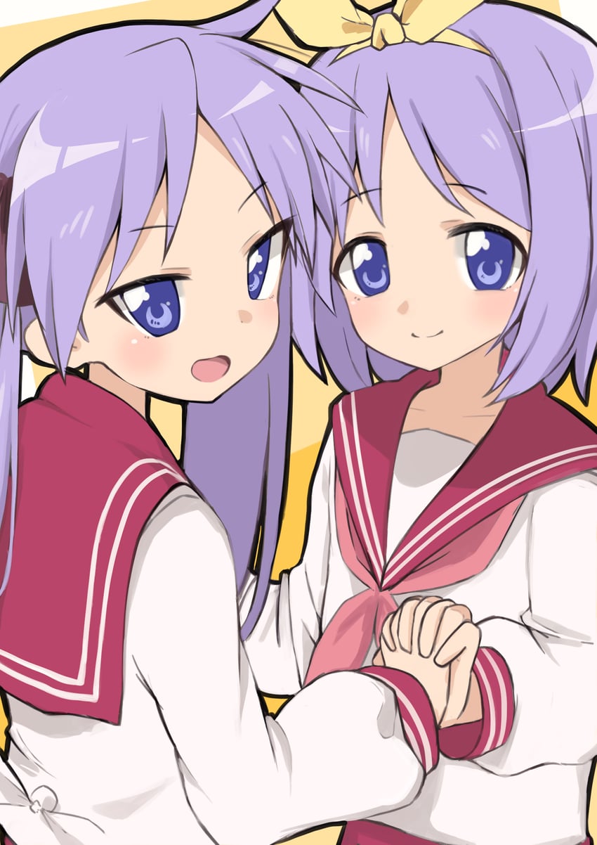 hiiragi kagami and hiiragi tsukasa (lucky star) drawn by nicomi-chan