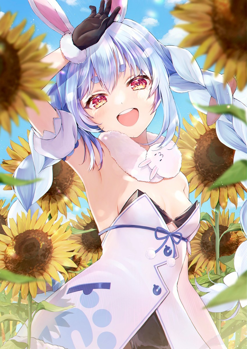 usada pekora and don-chan (hololive) drawn by kabi_akaru