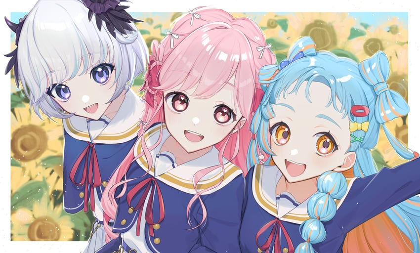 himeno mieru, mamimu meh, and wao parin (aikatsu! and 1 more) drawn by himesakire_mon