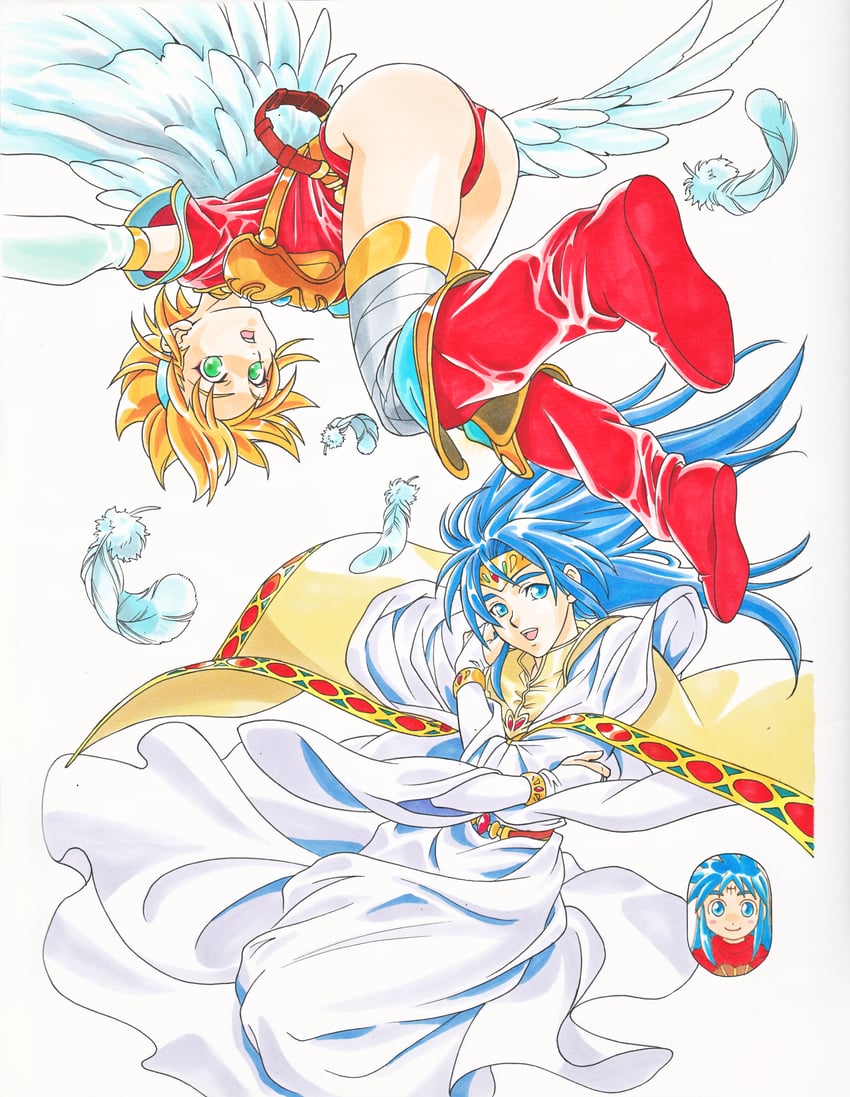 nina, ryu, and sara (breath of fire and 1 more) drawn by nobuhiko_tsukikage