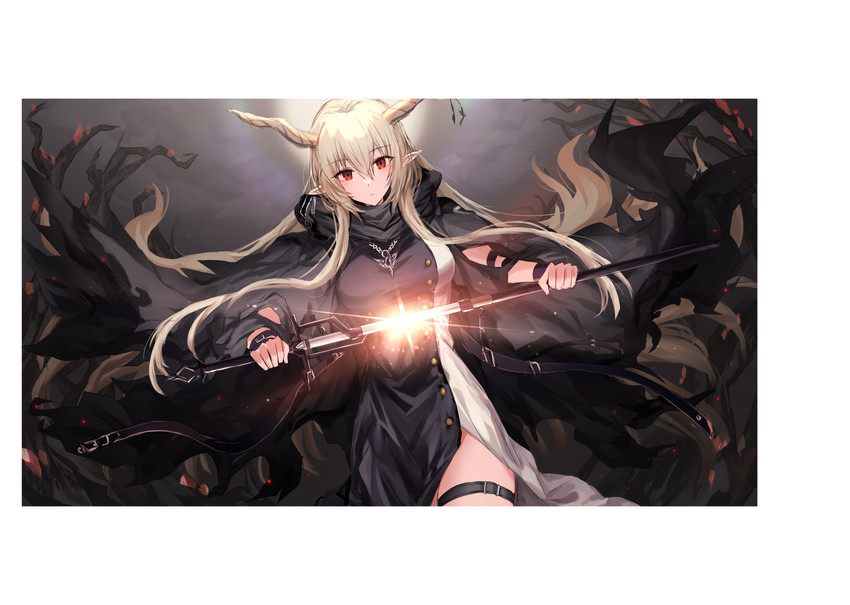 shining (arknights) drawn by kinona