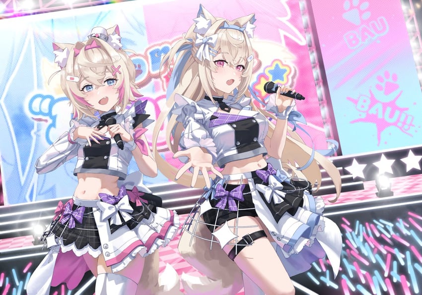 fuwawa abyssgard and mococo abyssgard (hololive and 1 more) drawn by revilol