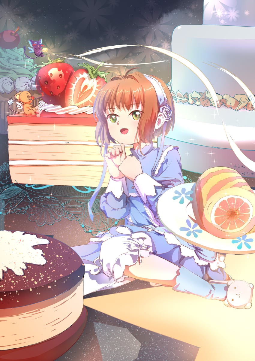 kinomoto sakura, kero, and spinel sun (cardcaptor sakura) drawn by yan_jing_tian
