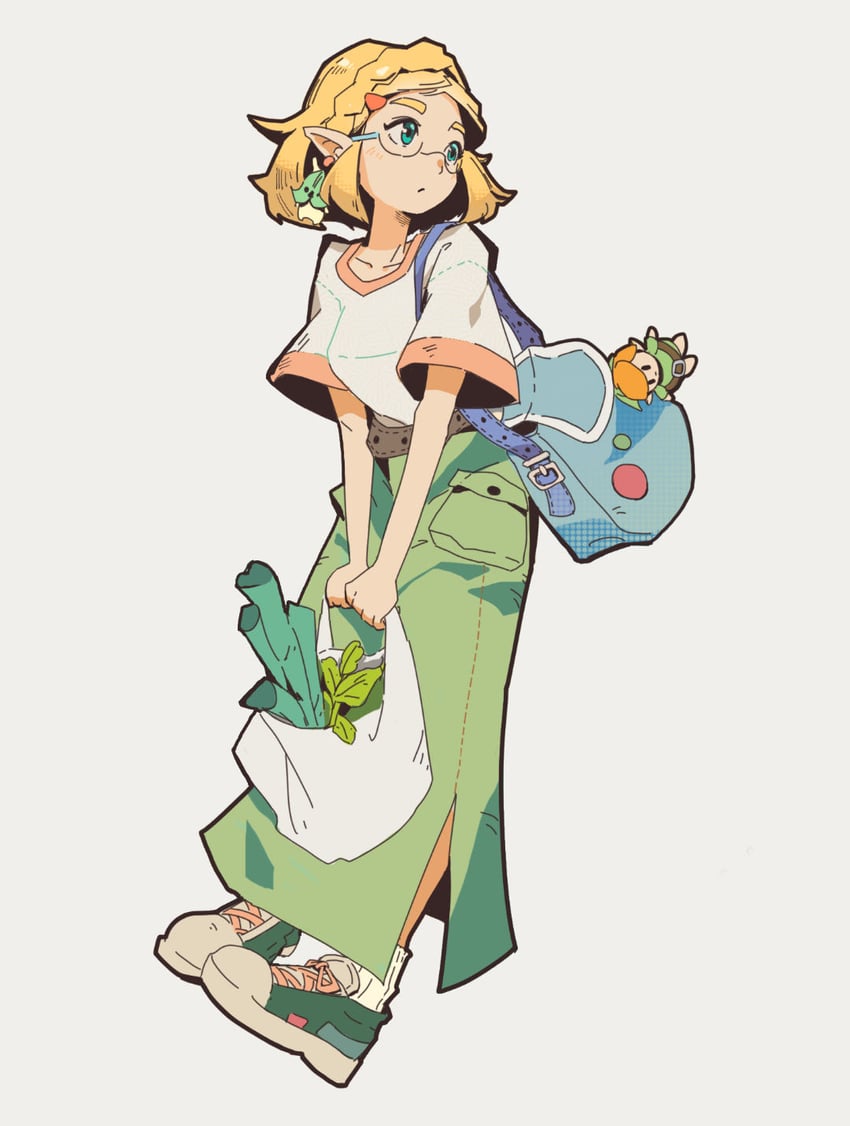 link, princess zelda, and korok (the legend of zelda and 1 more) drawn by xiaolu_yang