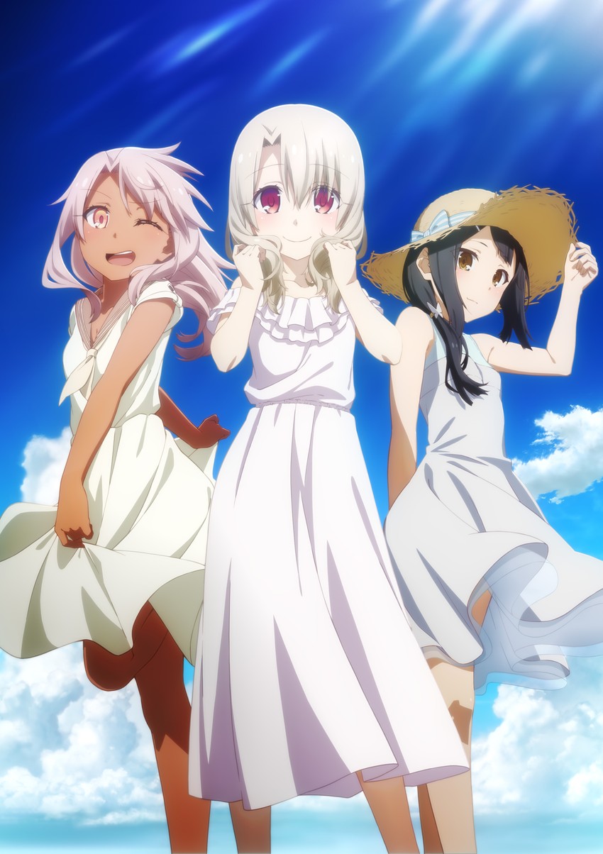 illyasviel von einzbern, chloe von einzbern, and miyu edelfelt (fate and 1 more) drawn by hirata_kazuya