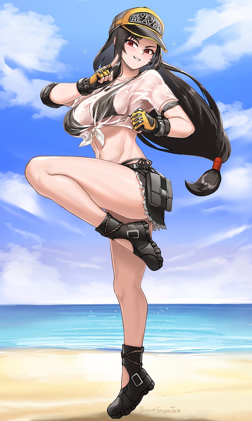 tifa lockhart (final fantasy and 2 more) drawn by burnt_green_tea