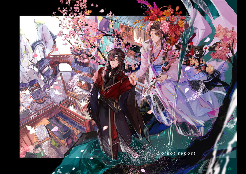 xie lian and hua cheng (tianguan cifu) drawn by hozuhakusai