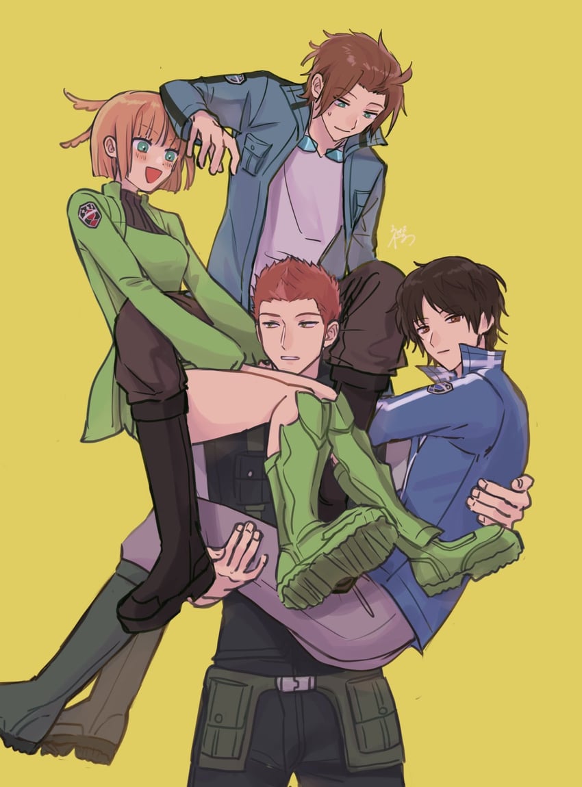 konami kirie, jin yuuichi, karasuma kyousuke, and kizaki reiji (world trigger) drawn by erinan