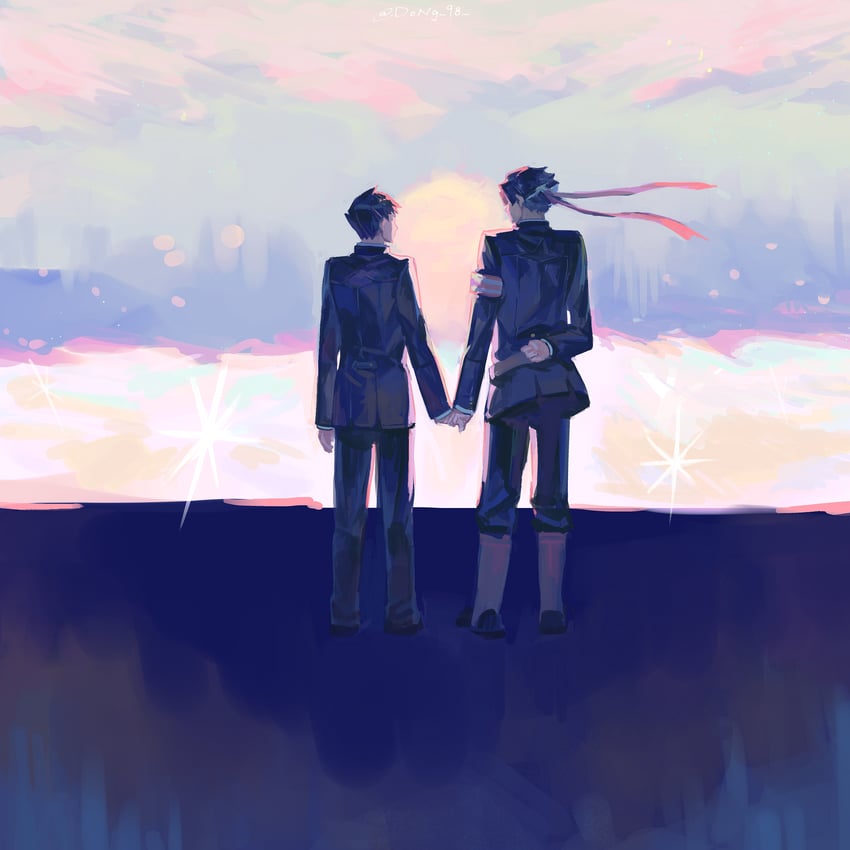 ryunosuke naruhodo and kazuma asogi (ace attorney and 1 more) drawn by dong_98
