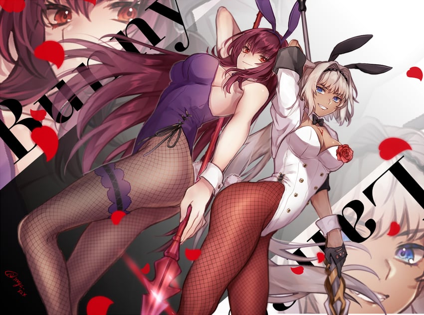 scathach and caenis (fate and 1 more) drawn by miyuzu