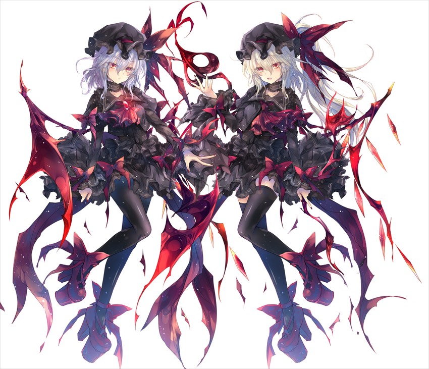 remilia scarlet and flandre scarlet (touhou) drawn by kobayashi_yoshitaka