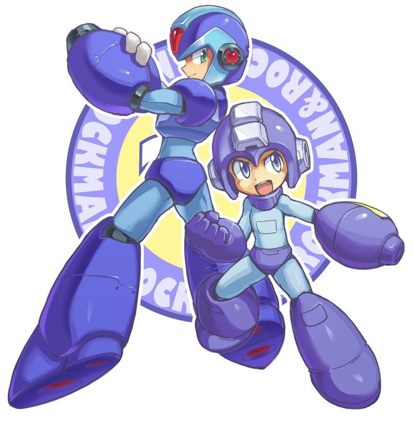 x and mega man (mega man and 1 more) drawn by yuusuke_(5yusuke3)