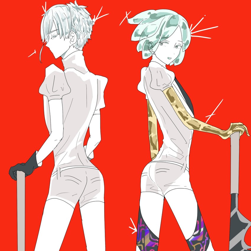 phosphophyllite and antarcticite (houseki no kuni) drawn by gyu_nba32