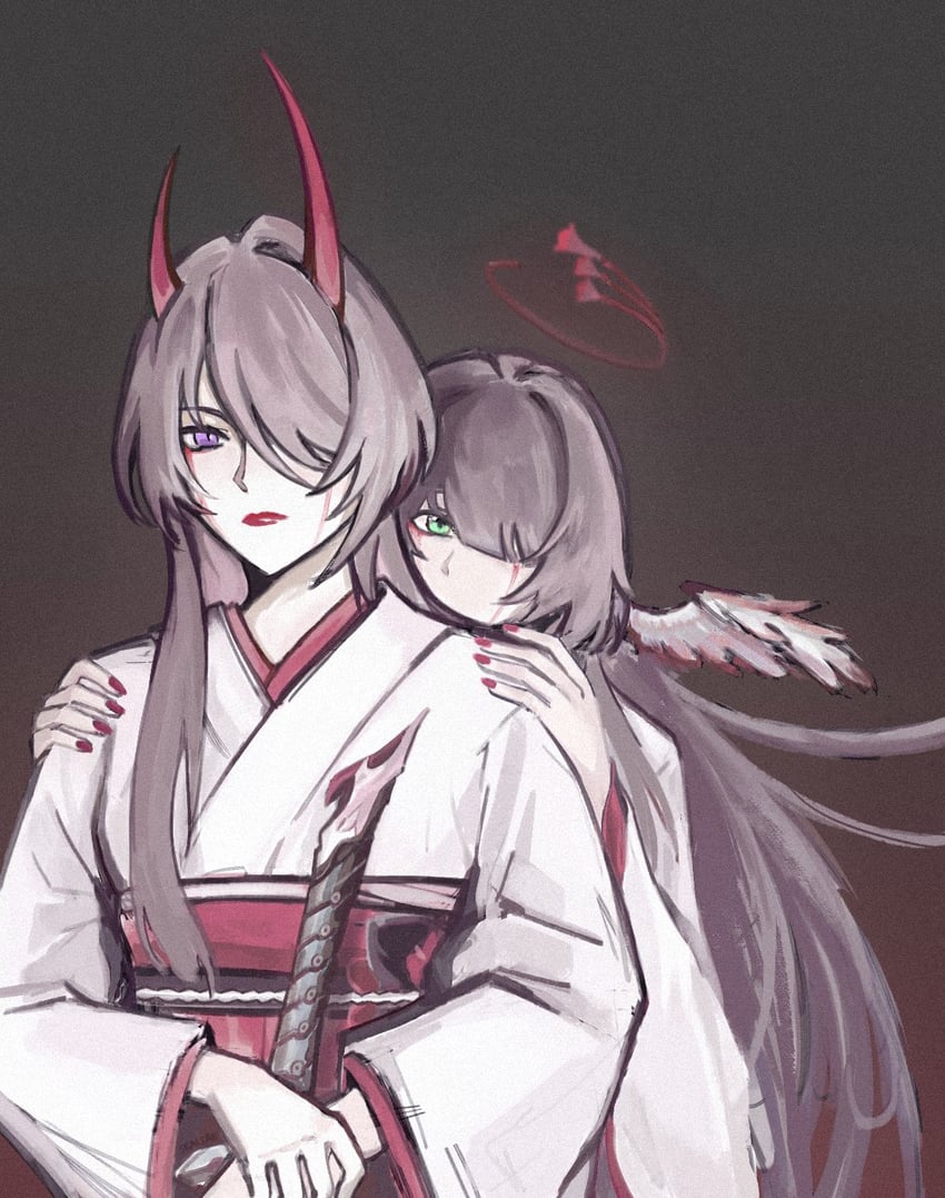 acheron and robin (honkai and 1 more) drawn by sealsae