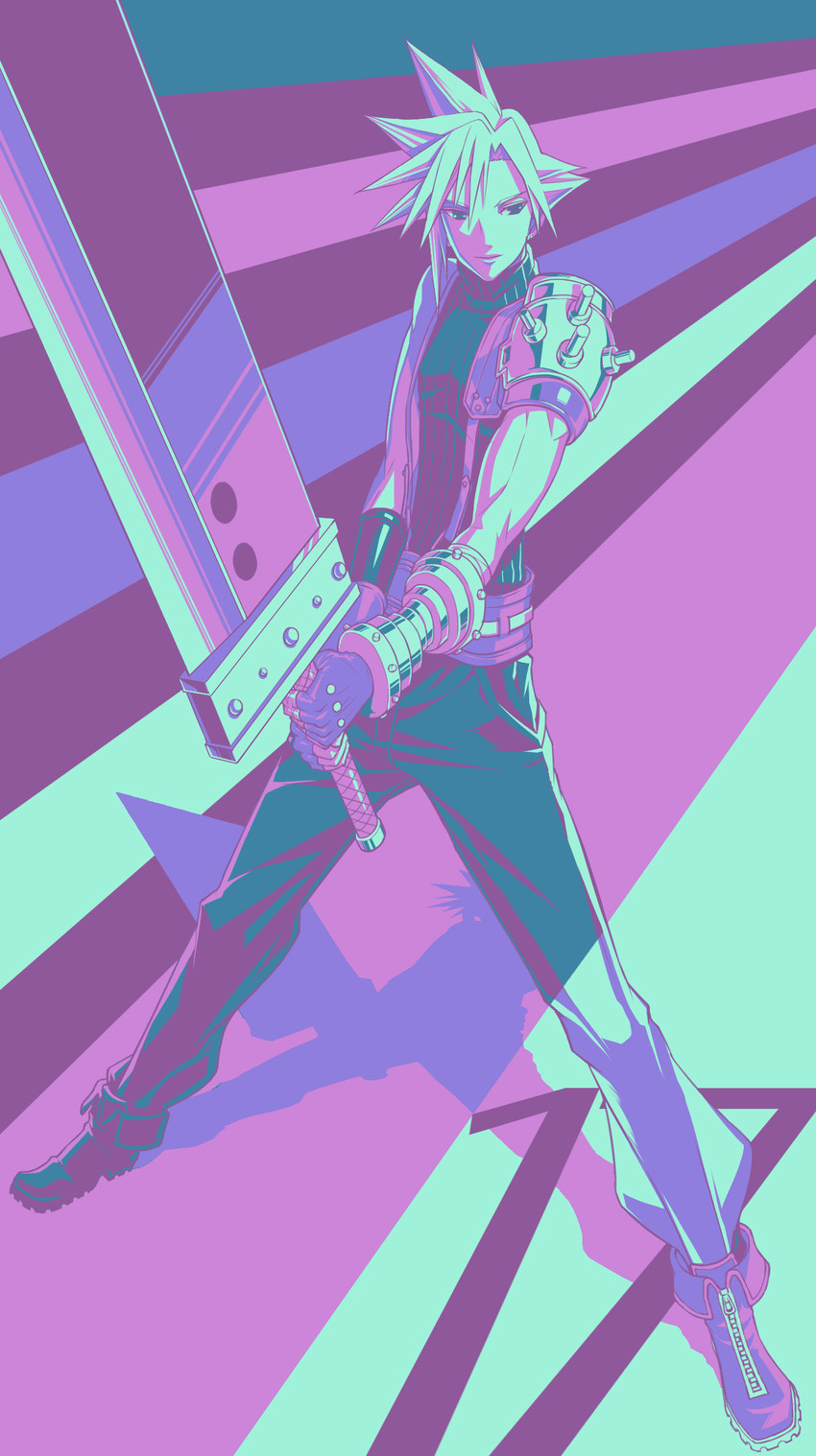 cloud strife (final fantasy and 1 more) drawn by amao_miyuki