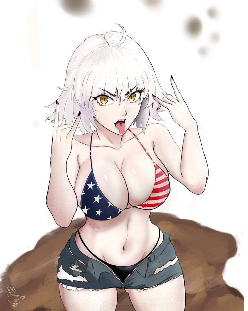 jeanne d'arc alter and redneck girl (fate and 3 more) drawn by oldmanjenkins84