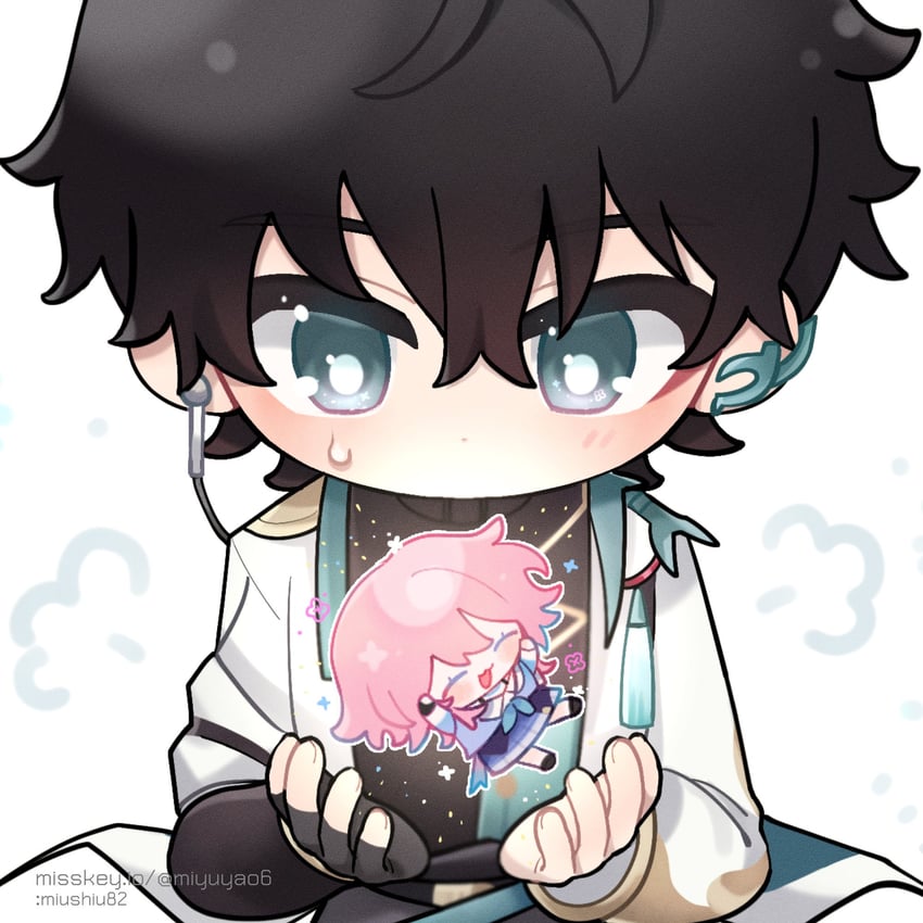 march 7th and dan heng (honkai and 1 more) drawn by umiushi_u