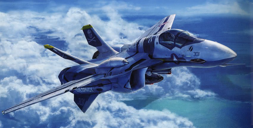 roy focker, vf-0, and vf-0s (macross and 1 more) drawn by tenjin_hidetaka