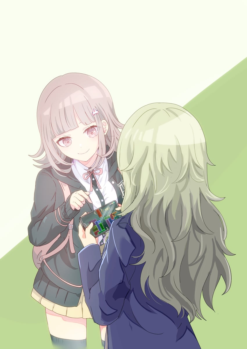 nanami chiaki and kusanagi nene (danganronpa and 4 more) drawn by airabi