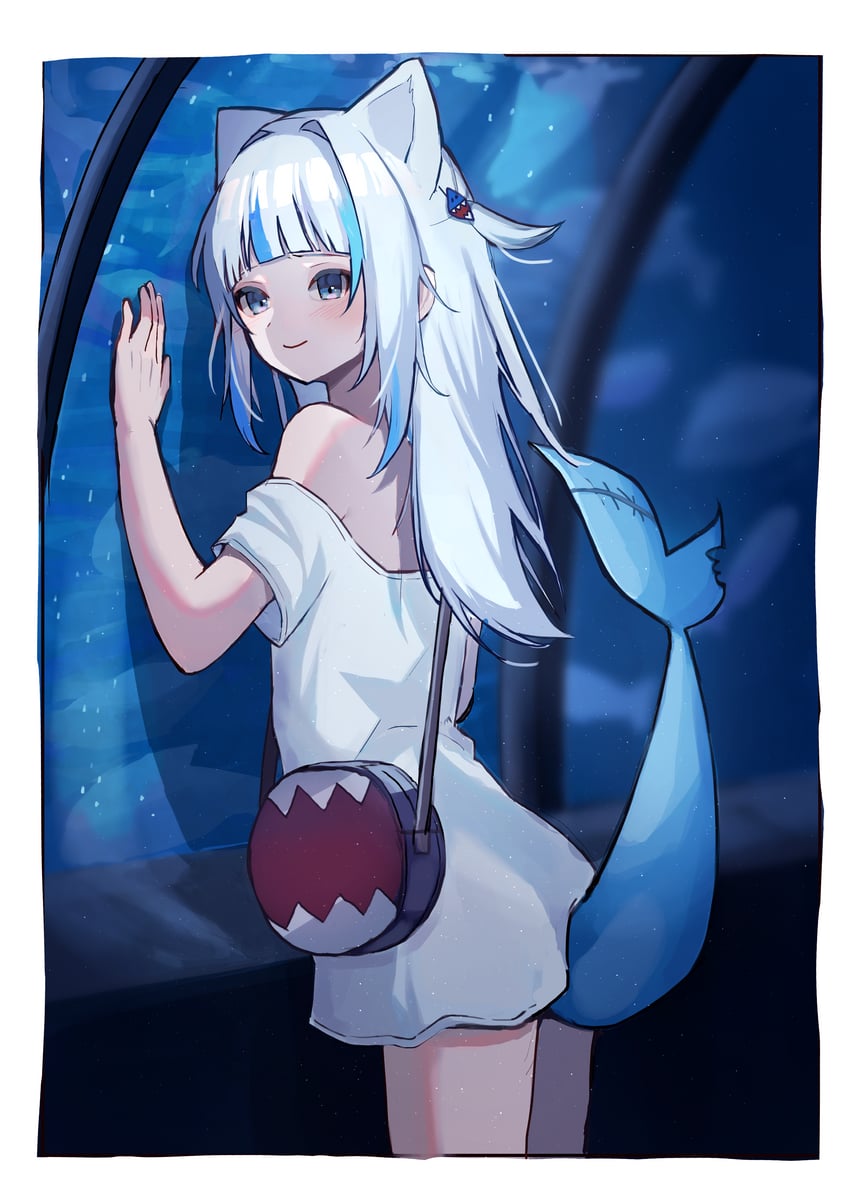 gawr gura (hololive and 1 more) drawn by miyononon