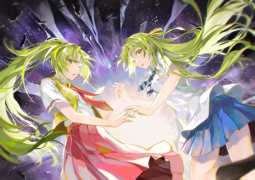 sonozaki mion and sonozaki shion (higurashi no naku koro ni) drawn by kyusoukyu