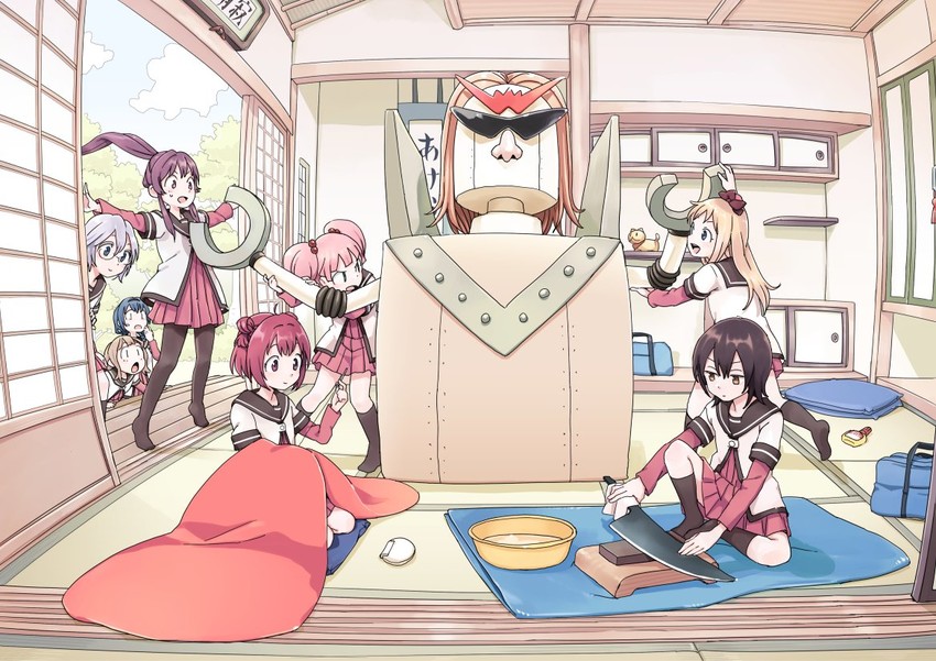 toshinou kyouko, akaza akari, funami yui, yoshikawa chinatsu, oomuro sakurako, and 3 more (yuruyuri) drawn by ikeda_keisuke